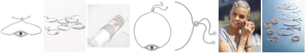 Wrapped Diamond Evil-Eye Bolo Bracelet (1/6 ct. t.w.) in Sterling Silver, Created for Macy's